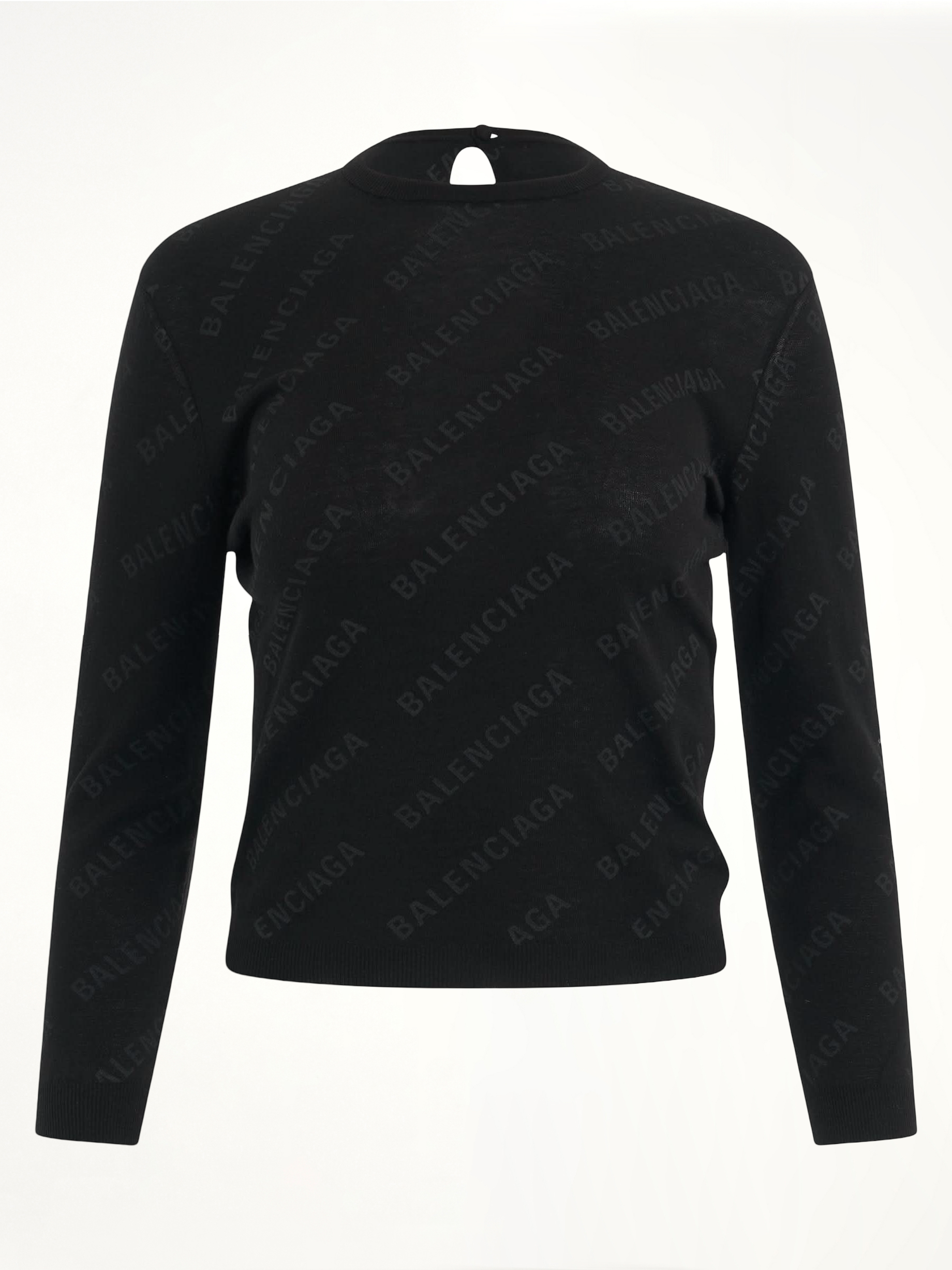 Allover Logo Knit Sweater in Black