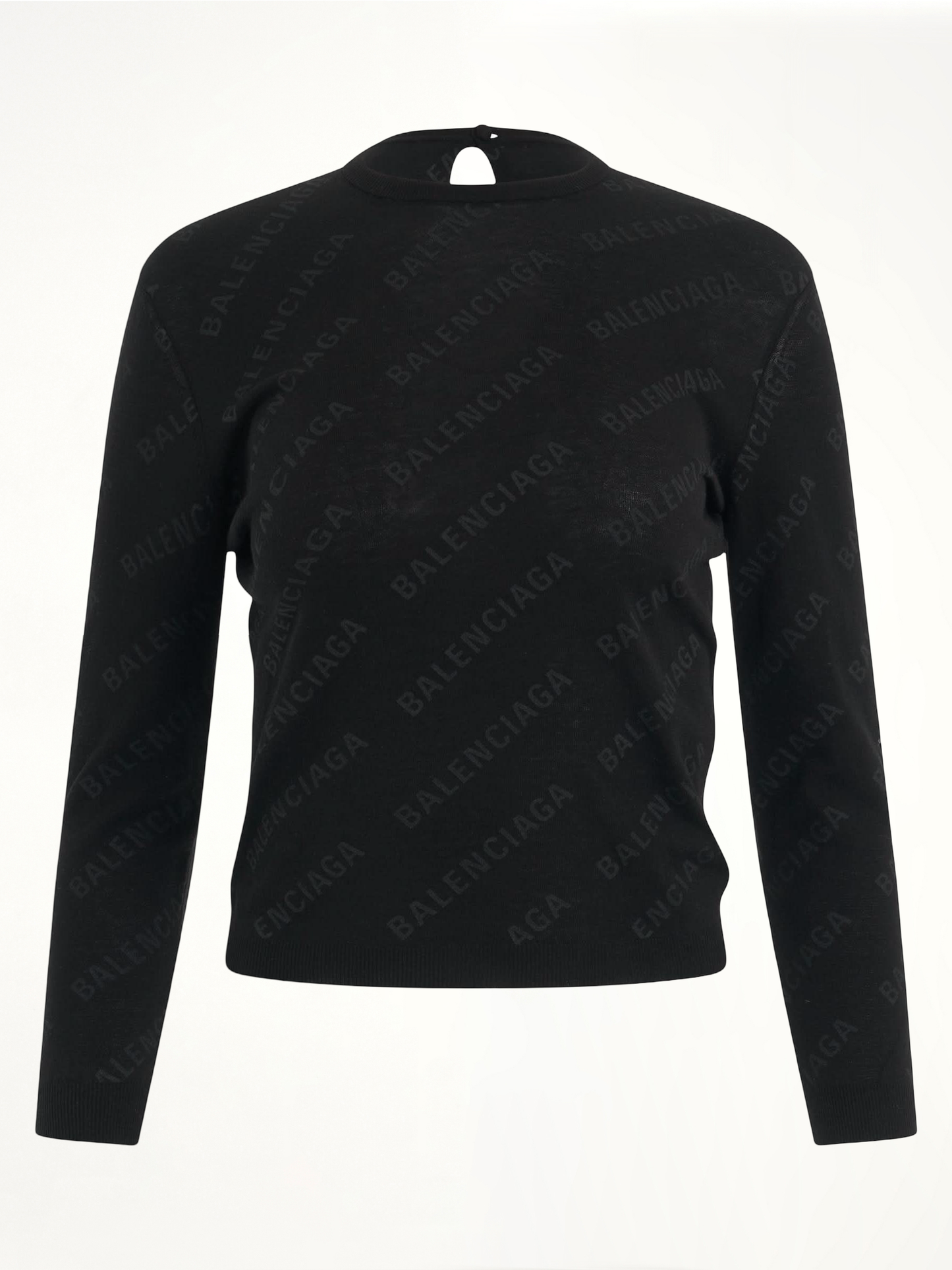 Allover Logo Knit Sweater in Black