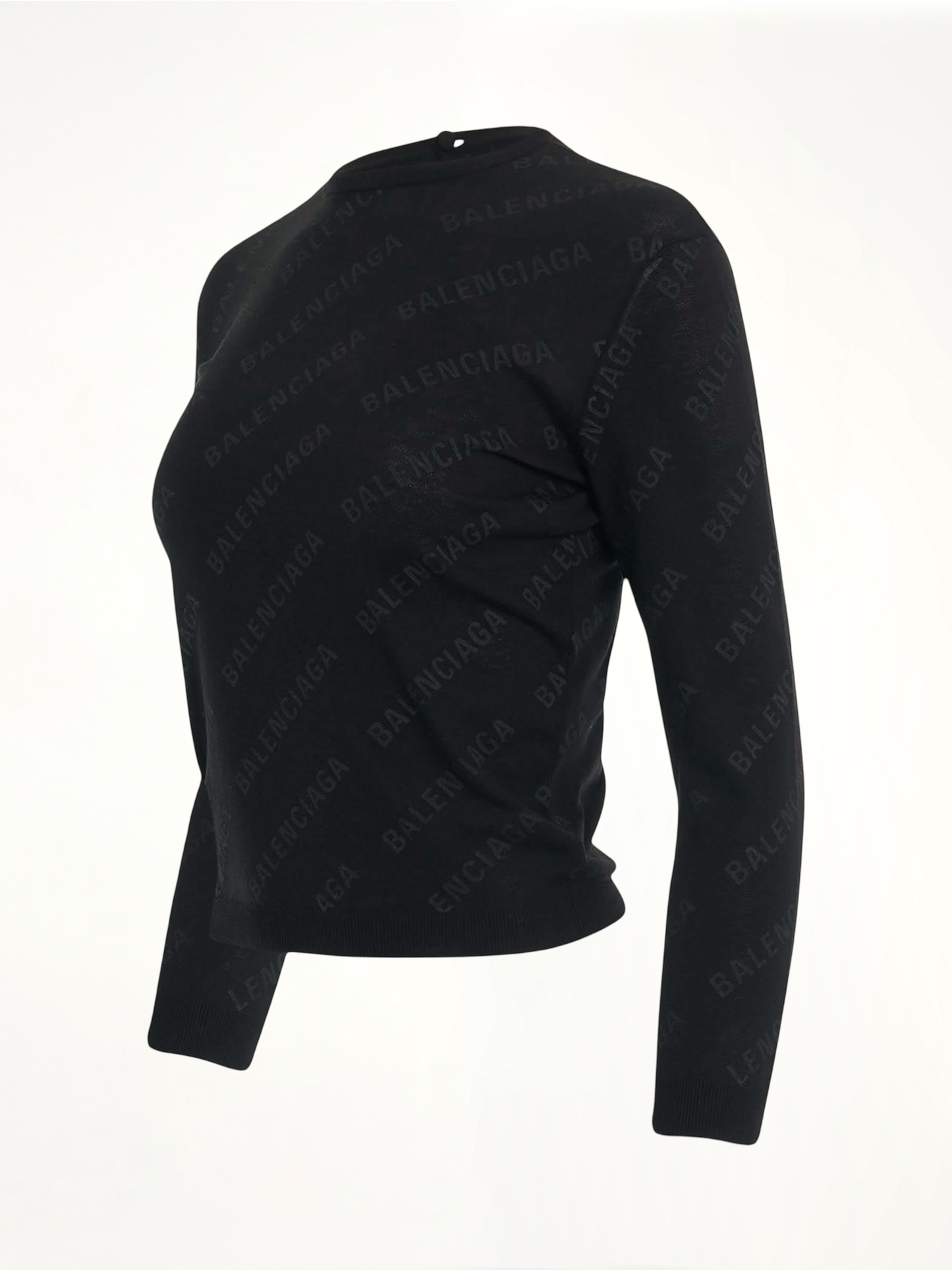 Allover Logo Knit Sweater in Black