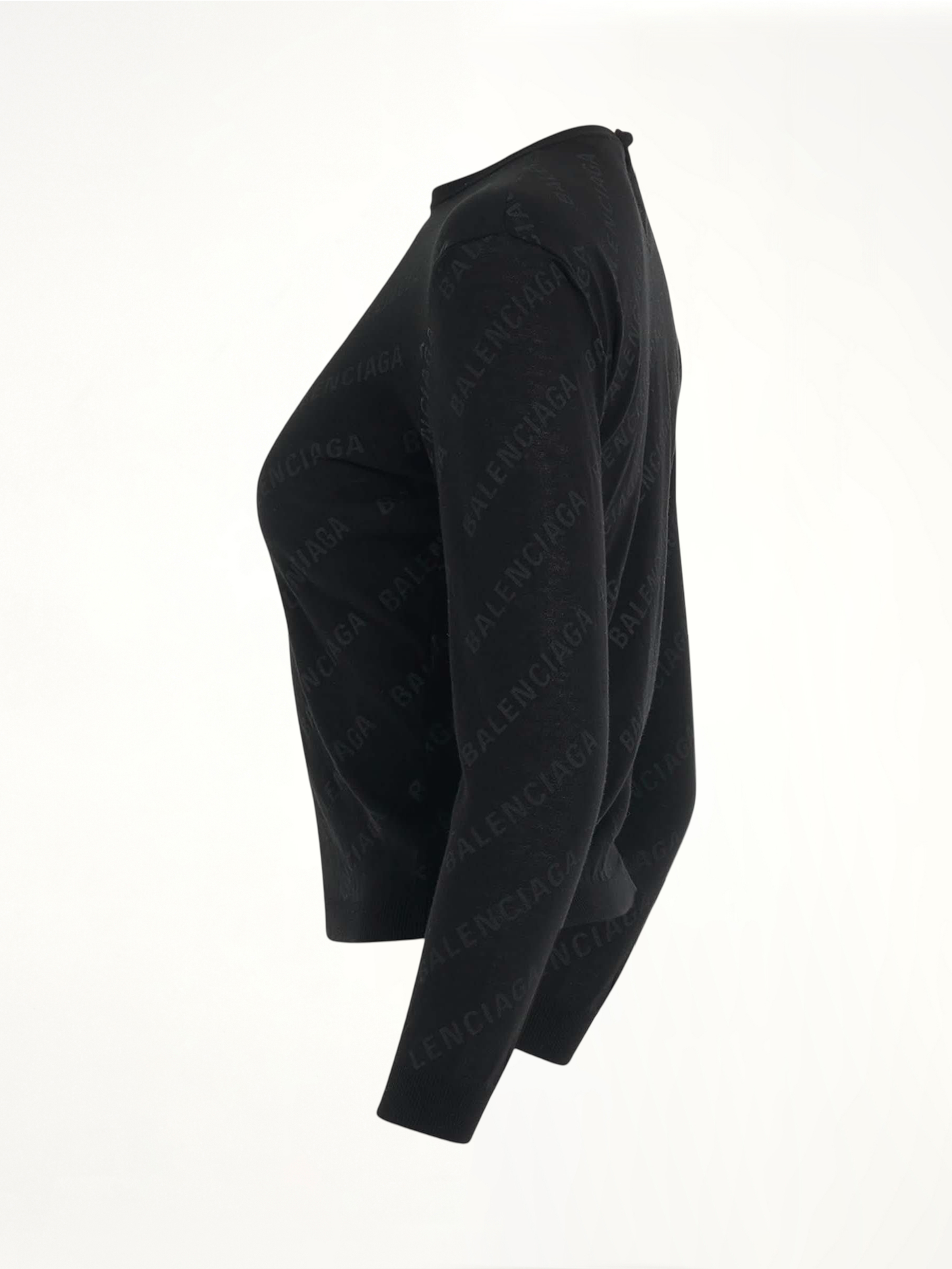 Allover Logo Knit Sweater in Black