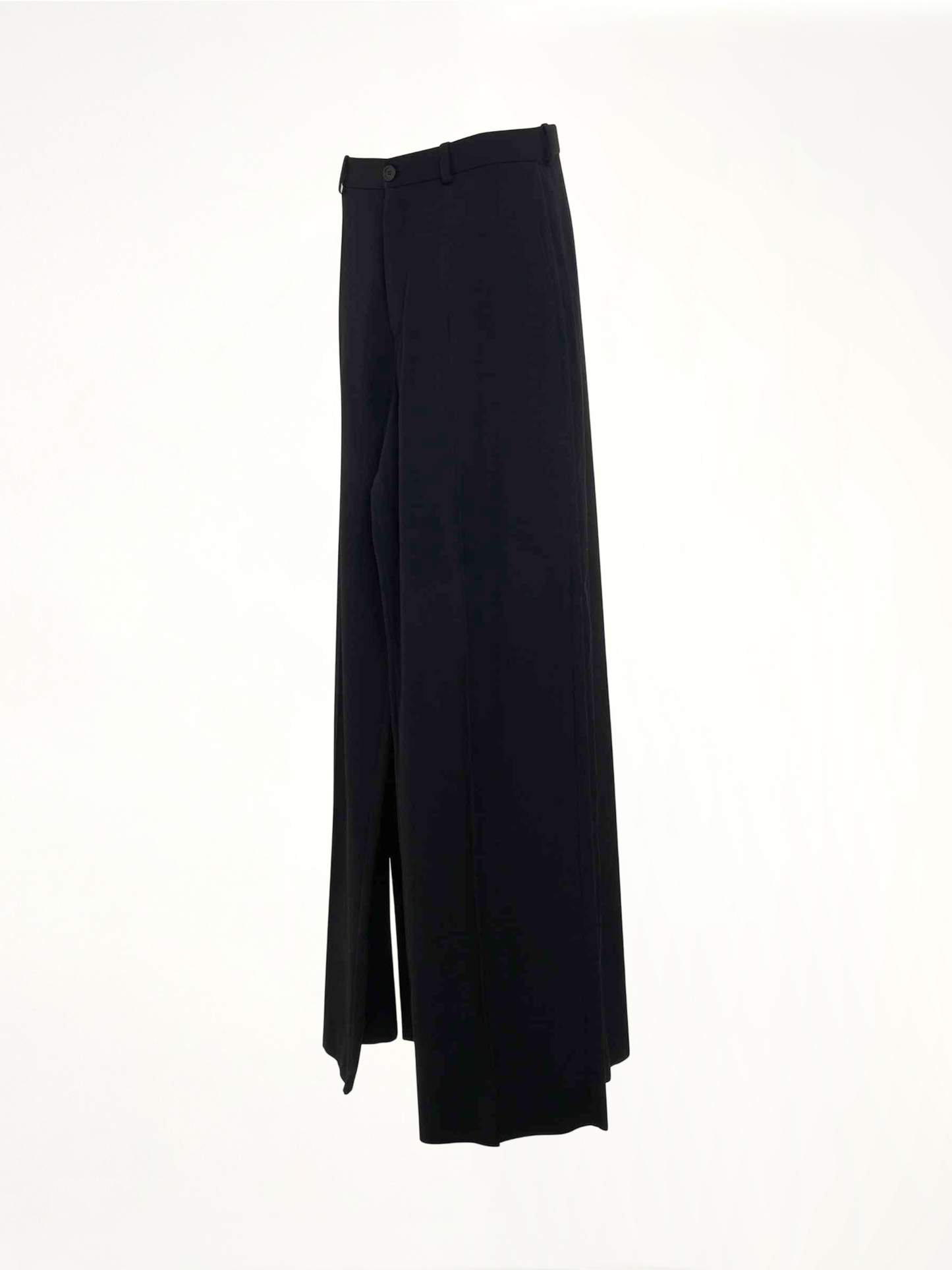 Deconstructed Double Front Pants in Black