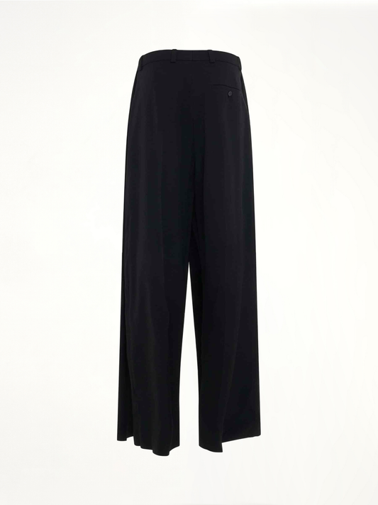 Deconstructed Double Front Pants in Black