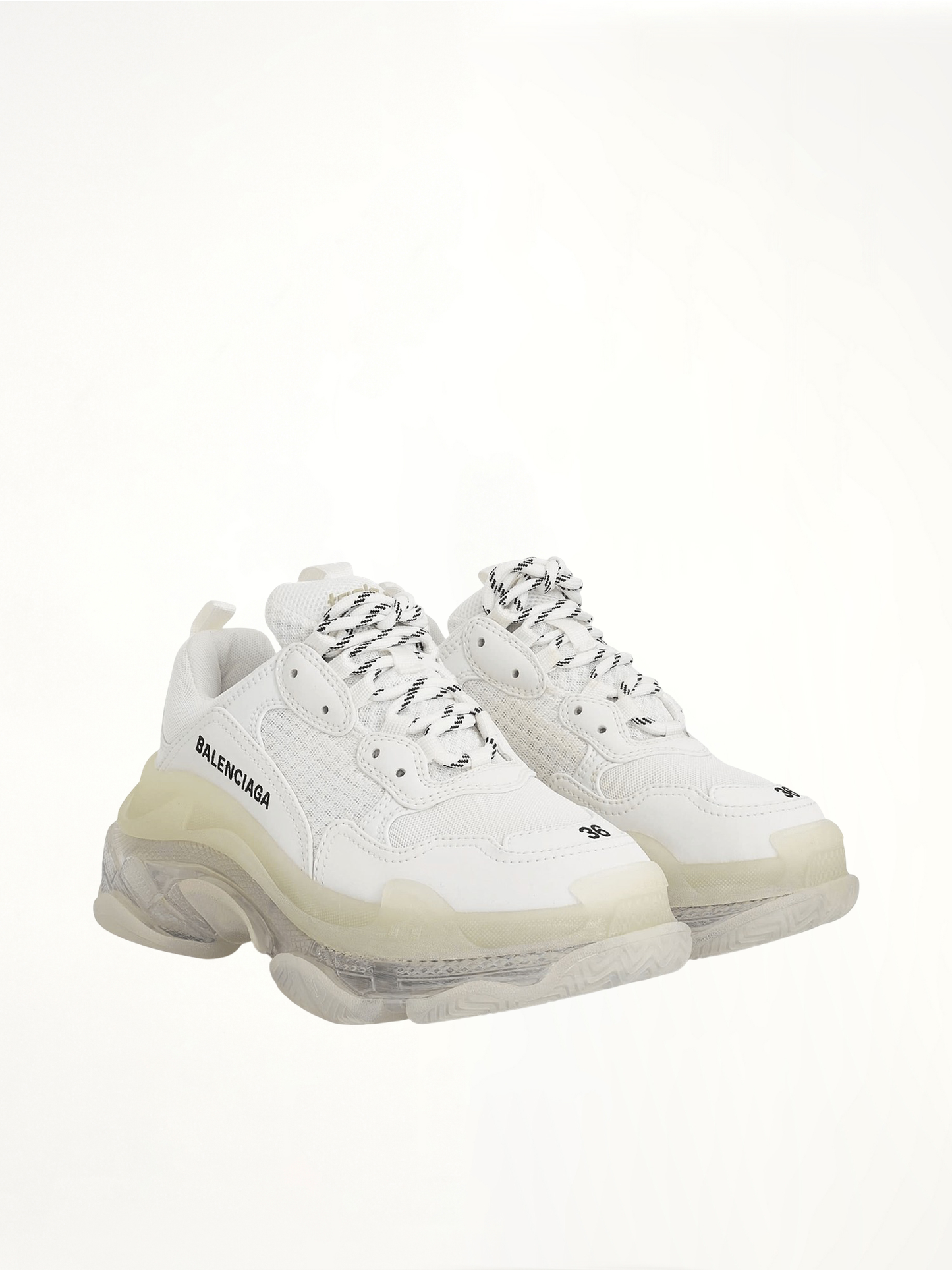Triple S Clear Sole Sneakers in White