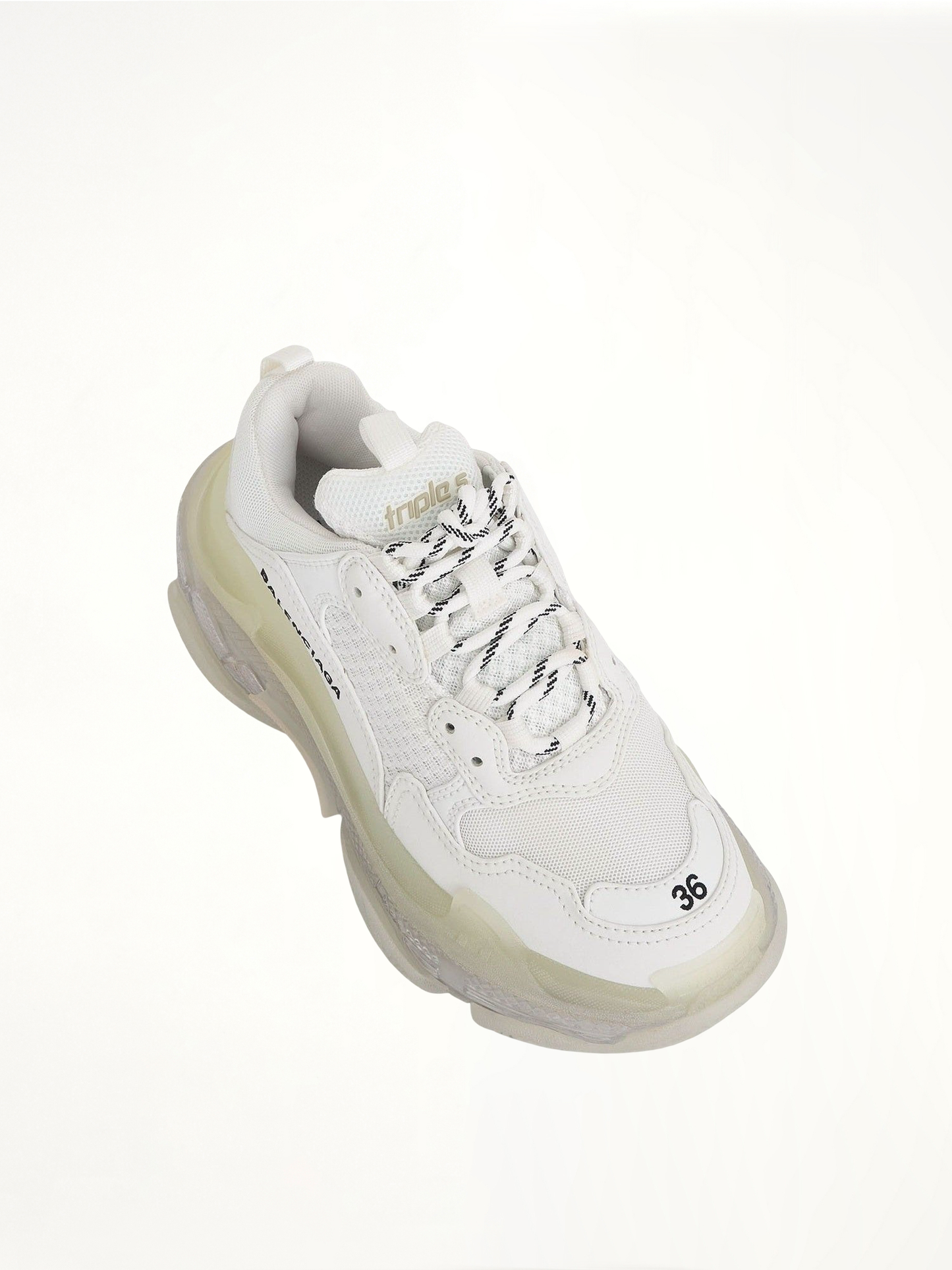Triple S Clear Sole Sneakers in White