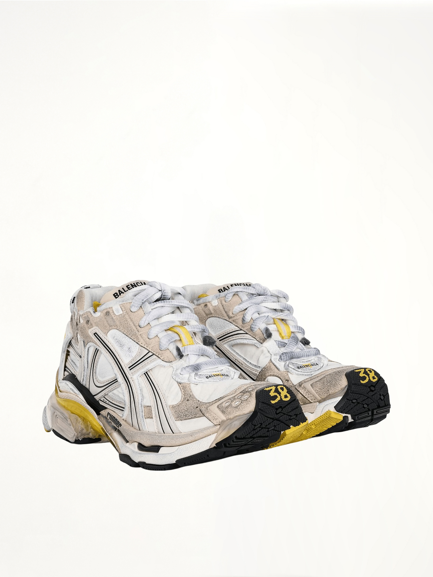 Runner Sneakers in Grey/White/Yellow