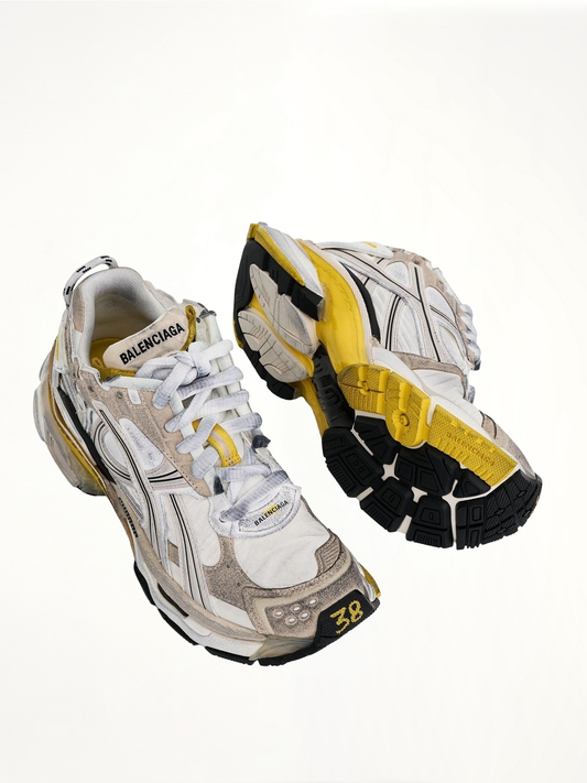 Runner Sneakers in Grey/White/Yellow