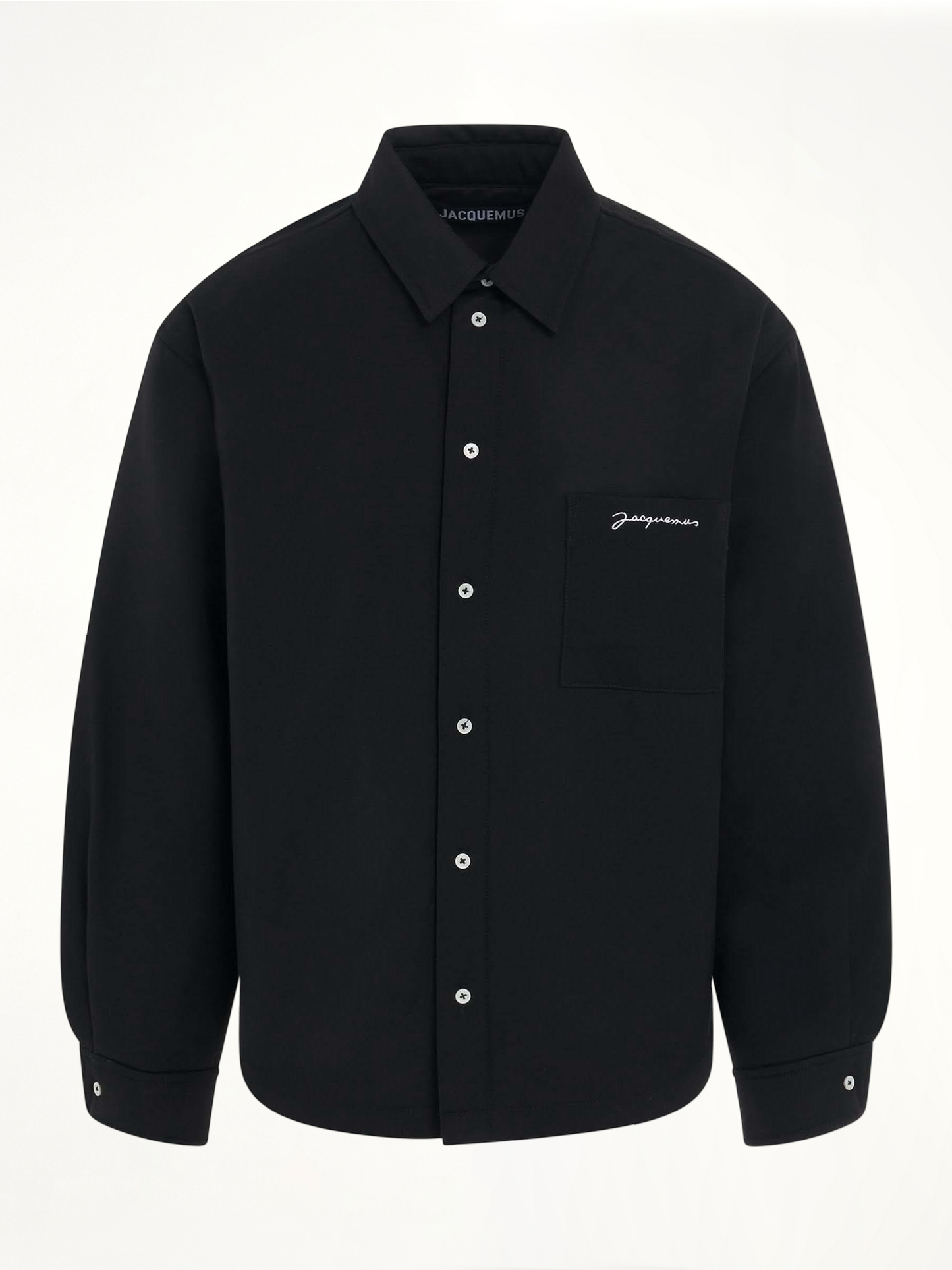 Boulanger Virgin Wool Puffed Overshirt in Black