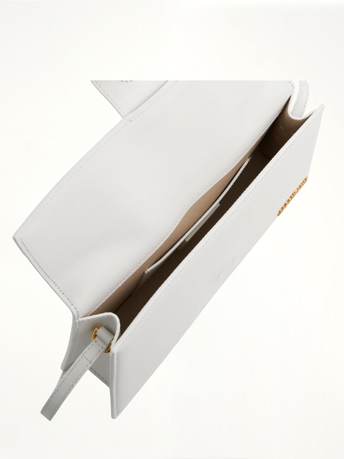 Le Bambino Long Leather Bag in White