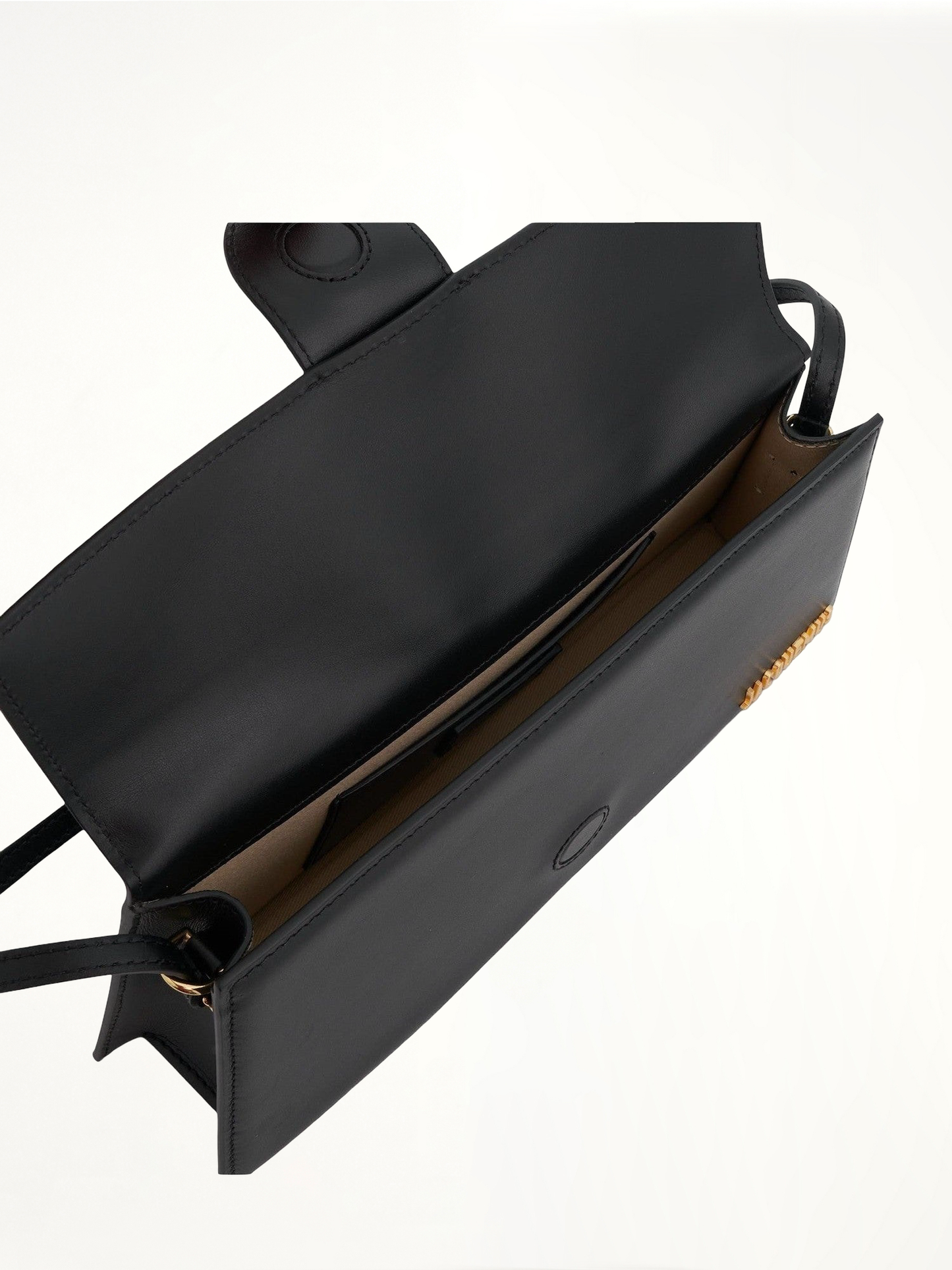 Le Bambino Long Leather Bag in Black