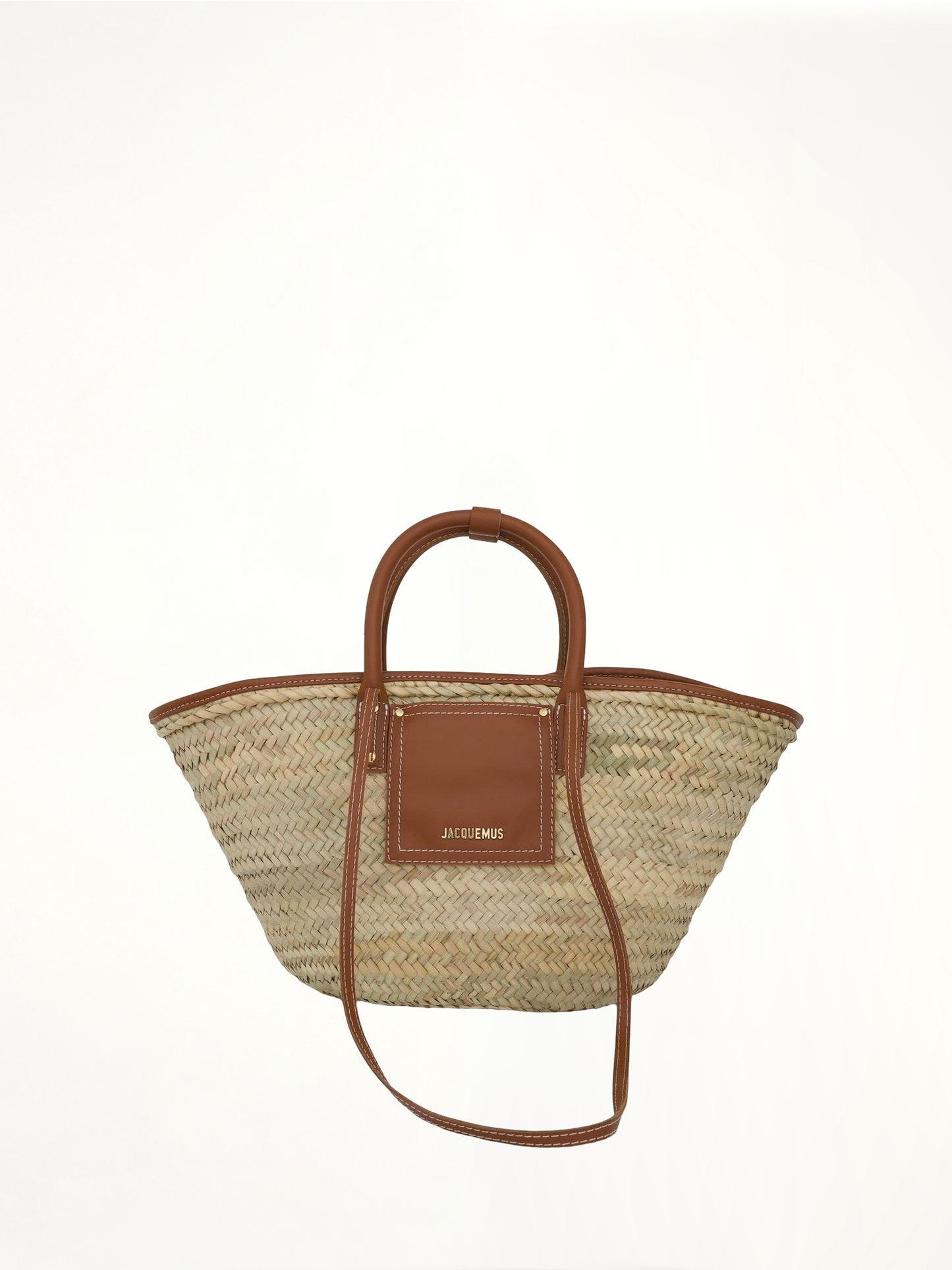 Le Panier Soleil Straw & Leather Bag in Light Brown 2