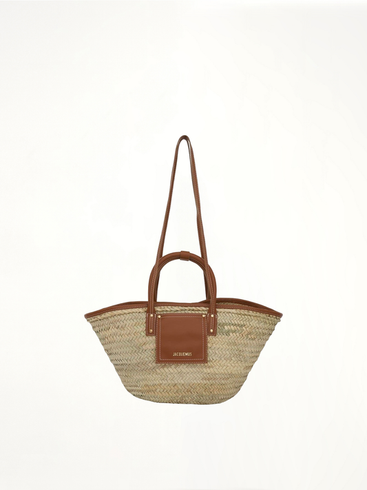 Le Panier Soleil Straw & Leather Bag in Light Brown 2
