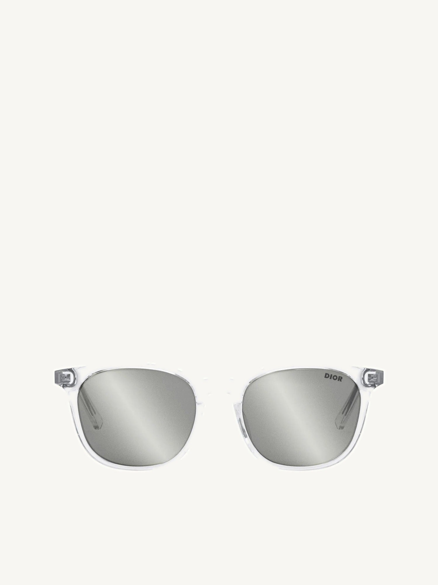 InDior S1F 85A4 Crystal-Tone Rectangular Sunglasses in Matte Crystal