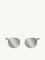 InDior S1F 85A4 Crystal-Tone Rectangular Sunglasses in Matte Crystal