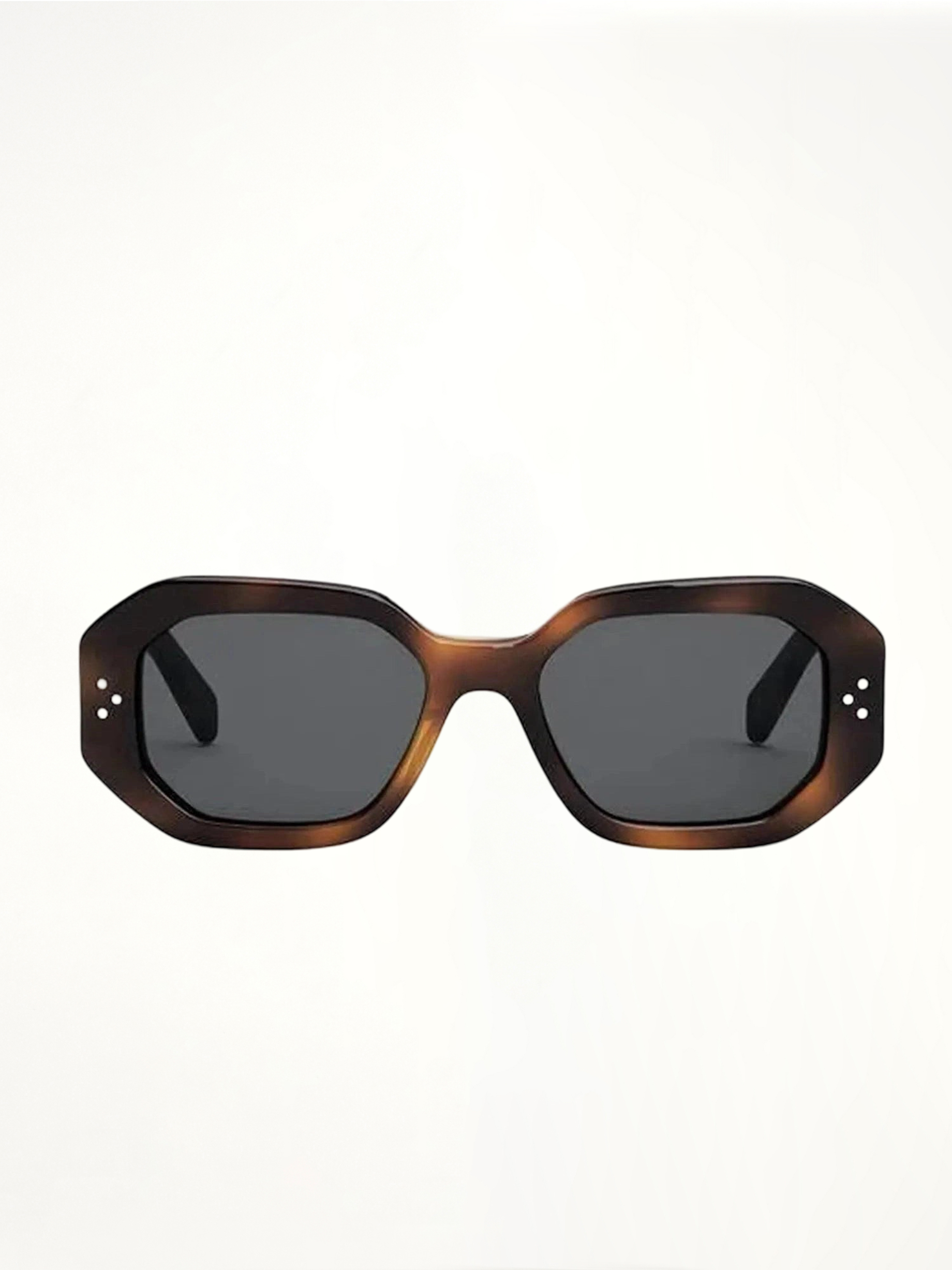 CL40255I Hexagonal Sunglasses in Havana