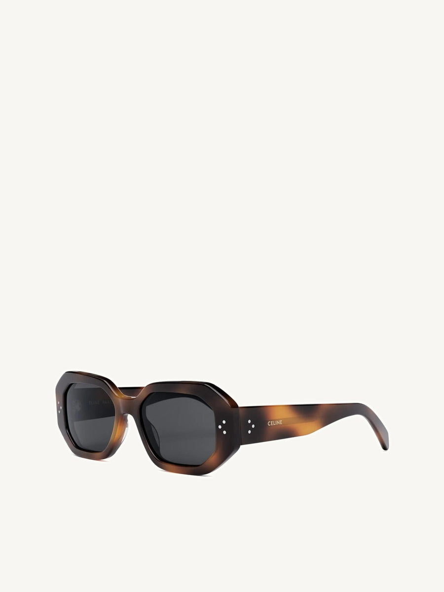 CL40255I Hexagonal Sunglasses in Havana