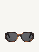 CL40255I Hexagonal Sunglasses in Havana