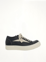 Vintage Leather Sneaker in Black/Milk Side View | RICK OWENS
