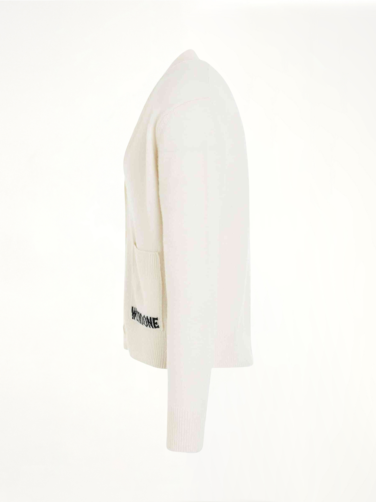 Pocket Logo Knit Cardigan in Ivory