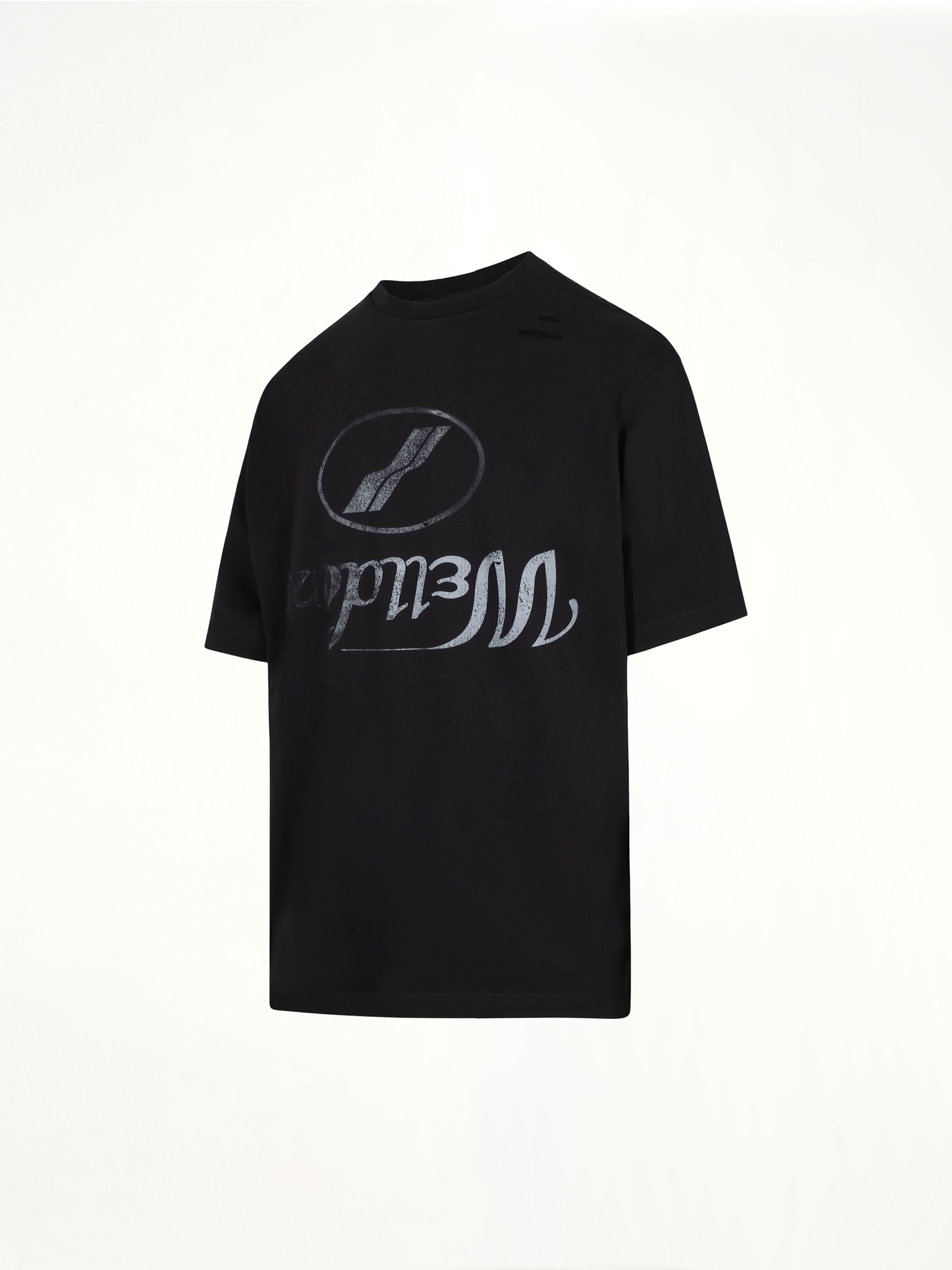 Destroyed Reverse Logo T-Shirt in Black