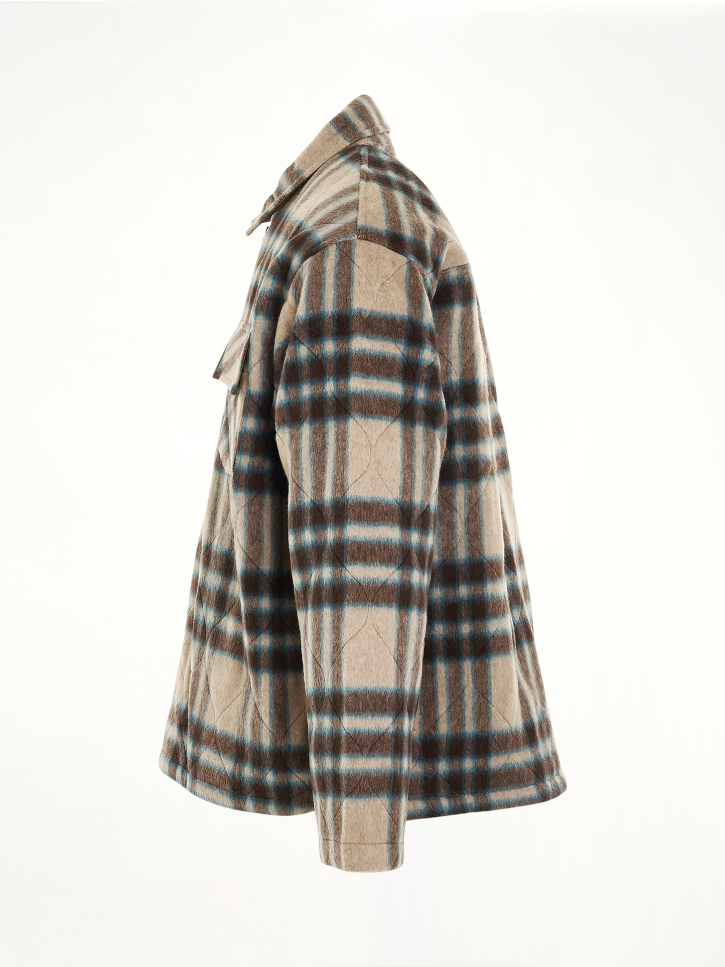 Quarter Zip Overshirt in Brown