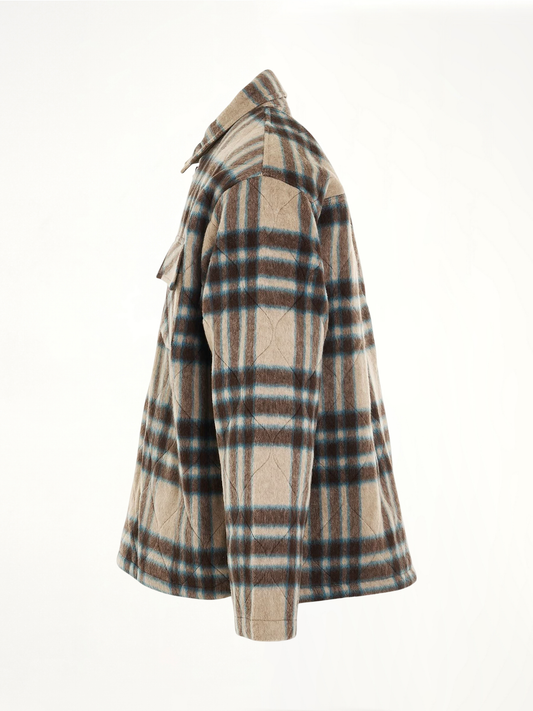 Quarter Zip Overshirt in Brown