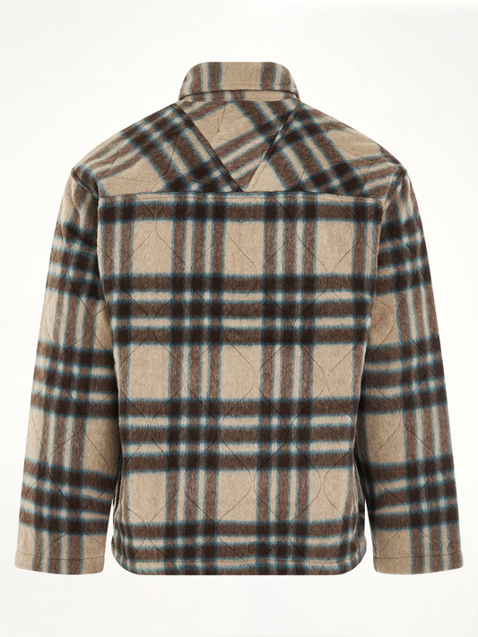 Quarter Zip Overshirt in Brown