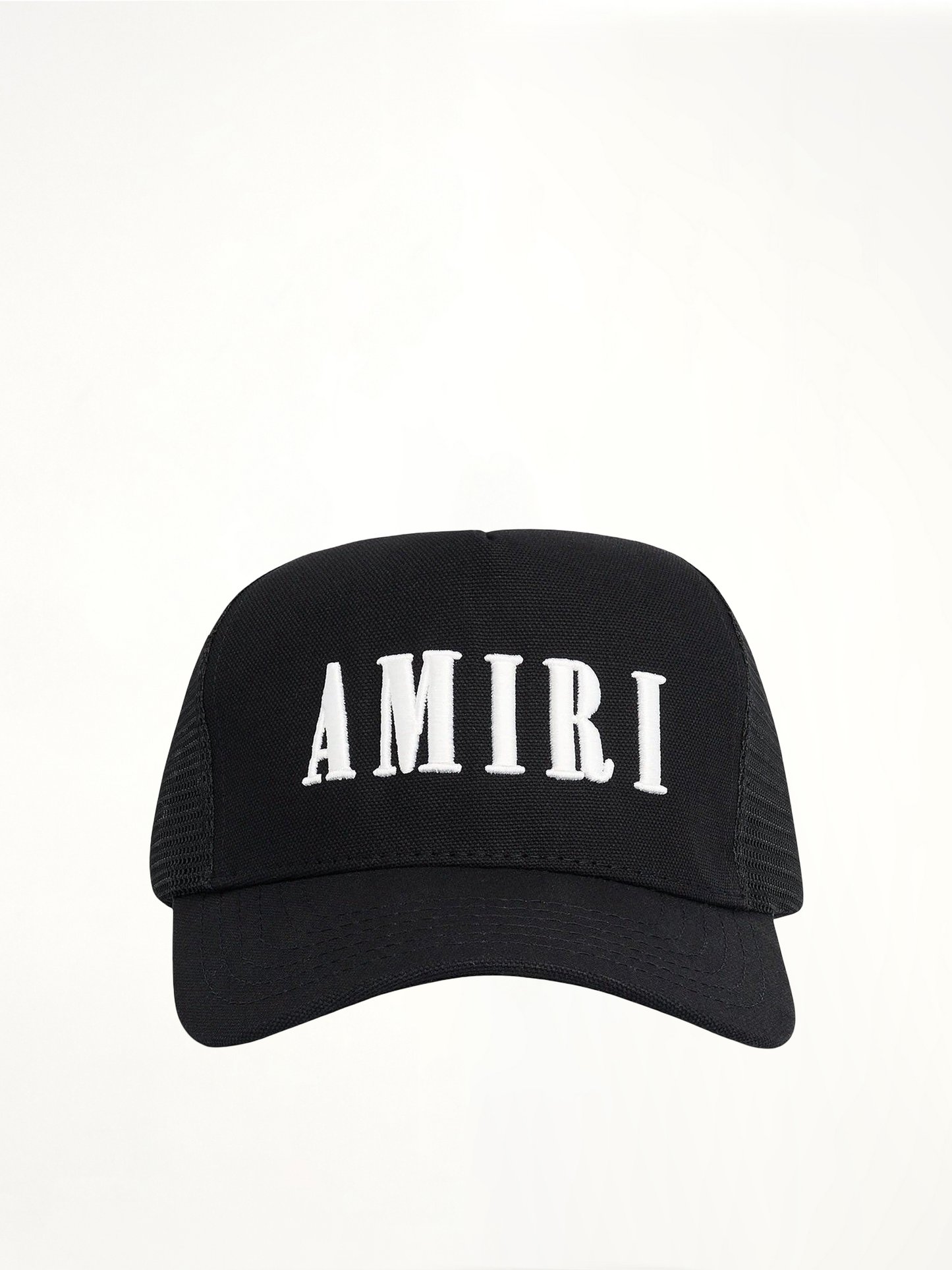 Amiri Core Logo Trucker Hat in Black/White