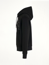 Staggered Logo Hoodie in Black