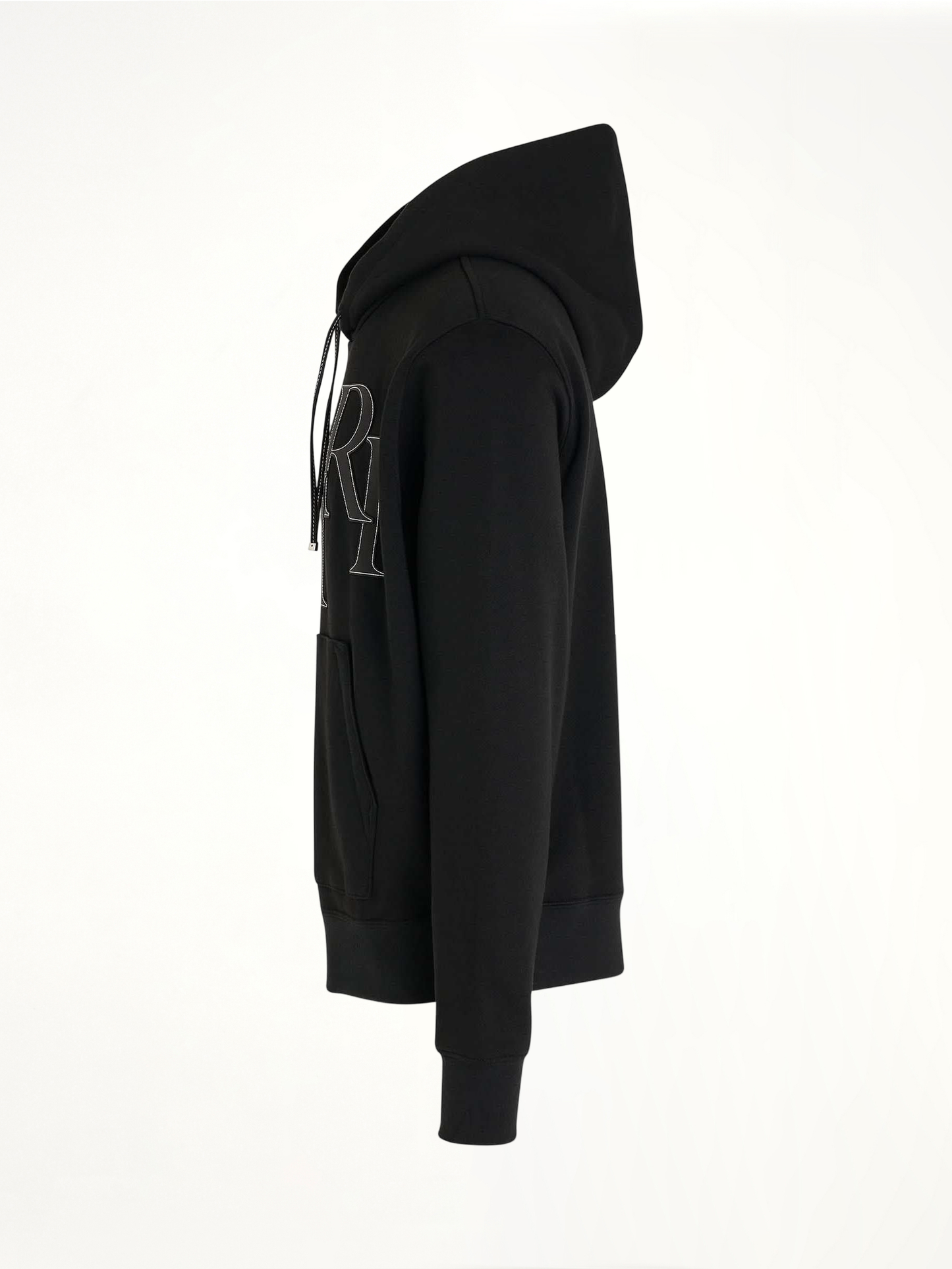 Staggered Logo Hoodie in Black