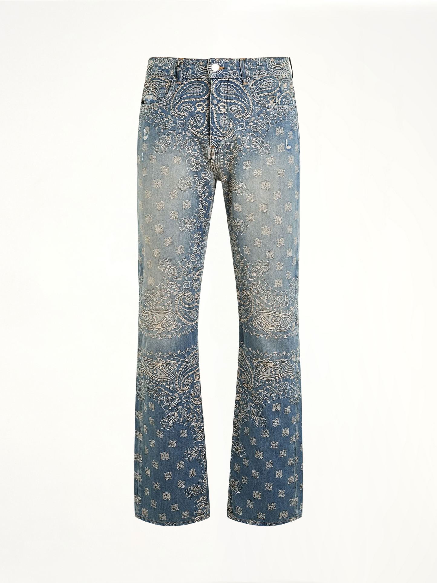 Bandana Jacquard Straight Jeans in Crafted Indigo