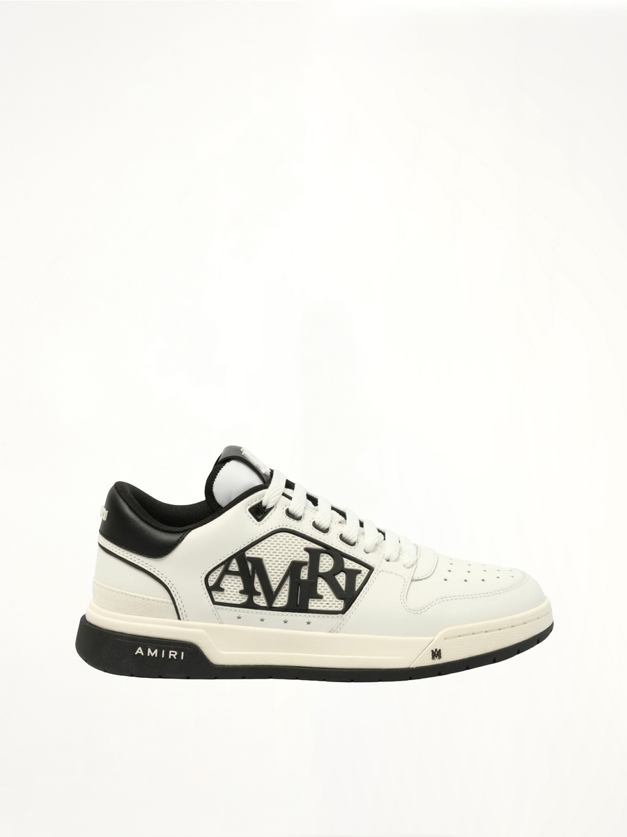 Classic Low Sneaker in White/Black Side View | AMIRI