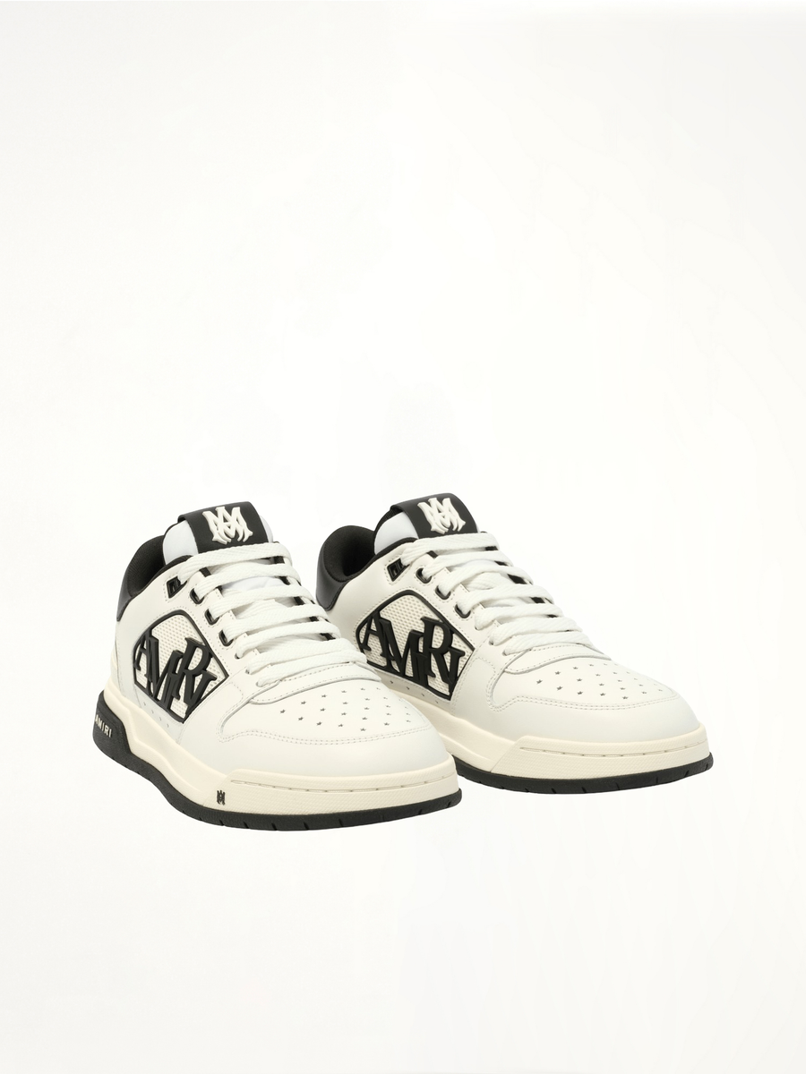 Classic Low Sneaker in White/Black Front View | AMIRI