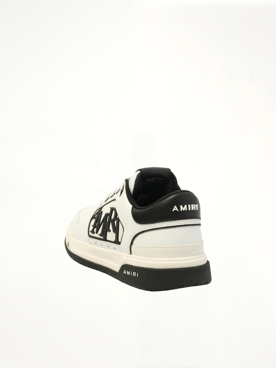 Classic Low Sneaker in White/Black Back View | AMIRI