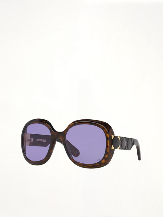 DiorLady 9522 R2F 10A158 Sunglasses in Havana/Purple