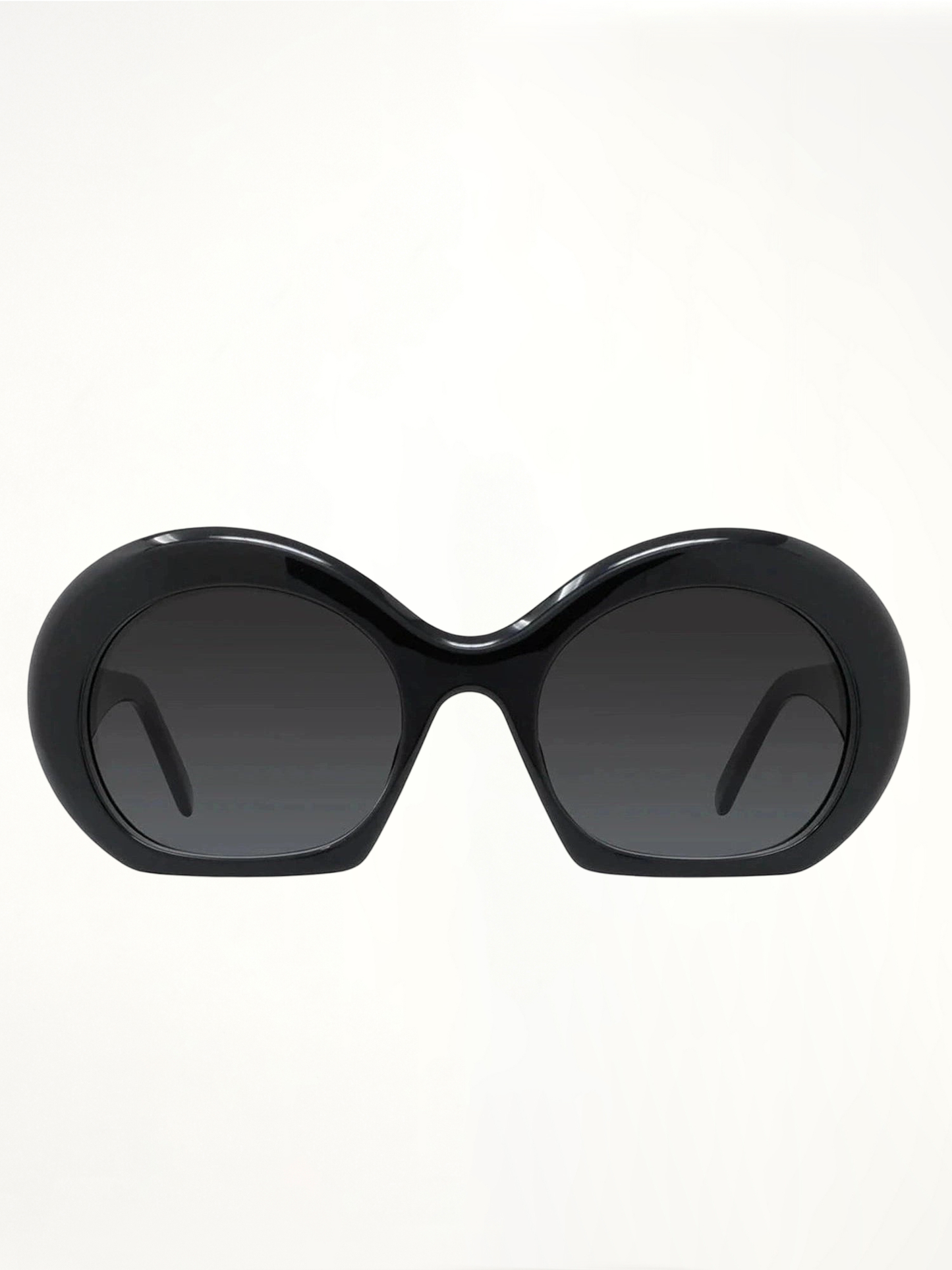 Loewe LW40077I 5401B Oval Acetate Sunglasses in Shiny black
