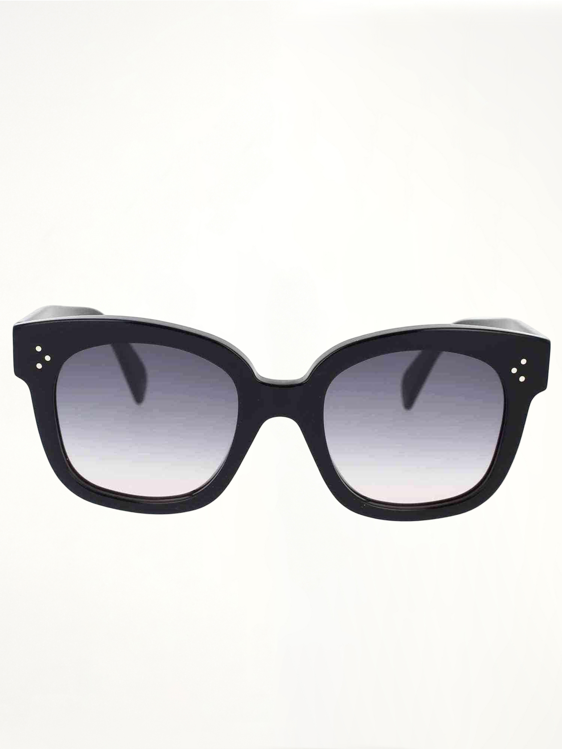 Celine CL4002UN 5401B Round Sunglasses in Shiny Black