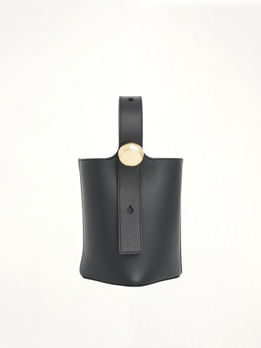Mini Pebble Bucket Bag in Black