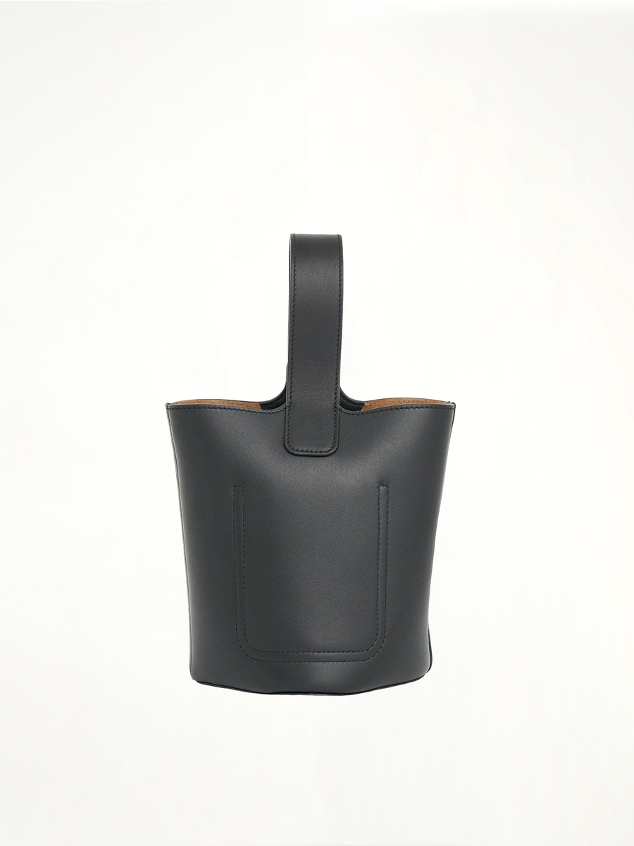 Mini Pebble Bucket Bag in Black