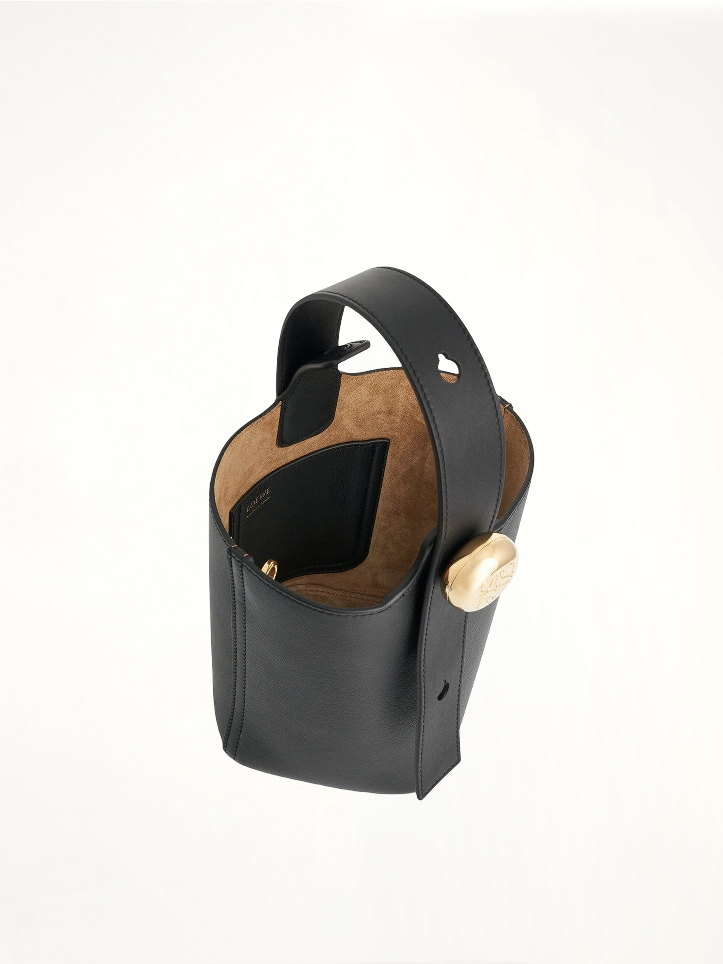 Mini Pebble Bucket Bag in Black