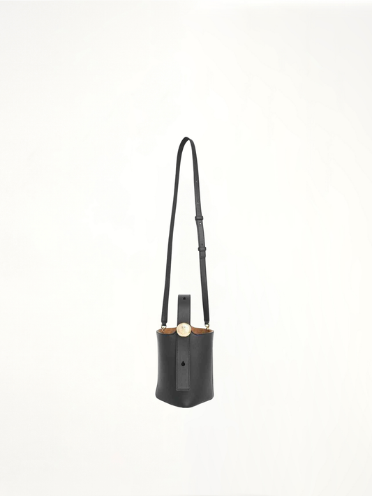Mini Pebble Bucket Bag in Black