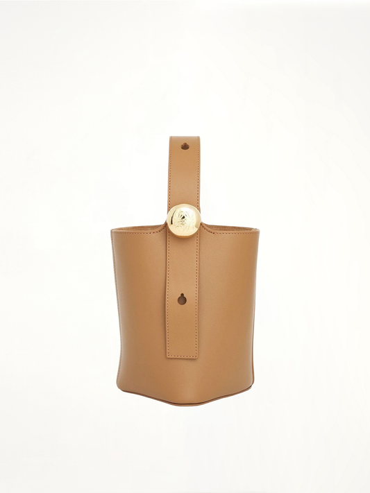 Mini Pebble Bucket Bag in Oak
