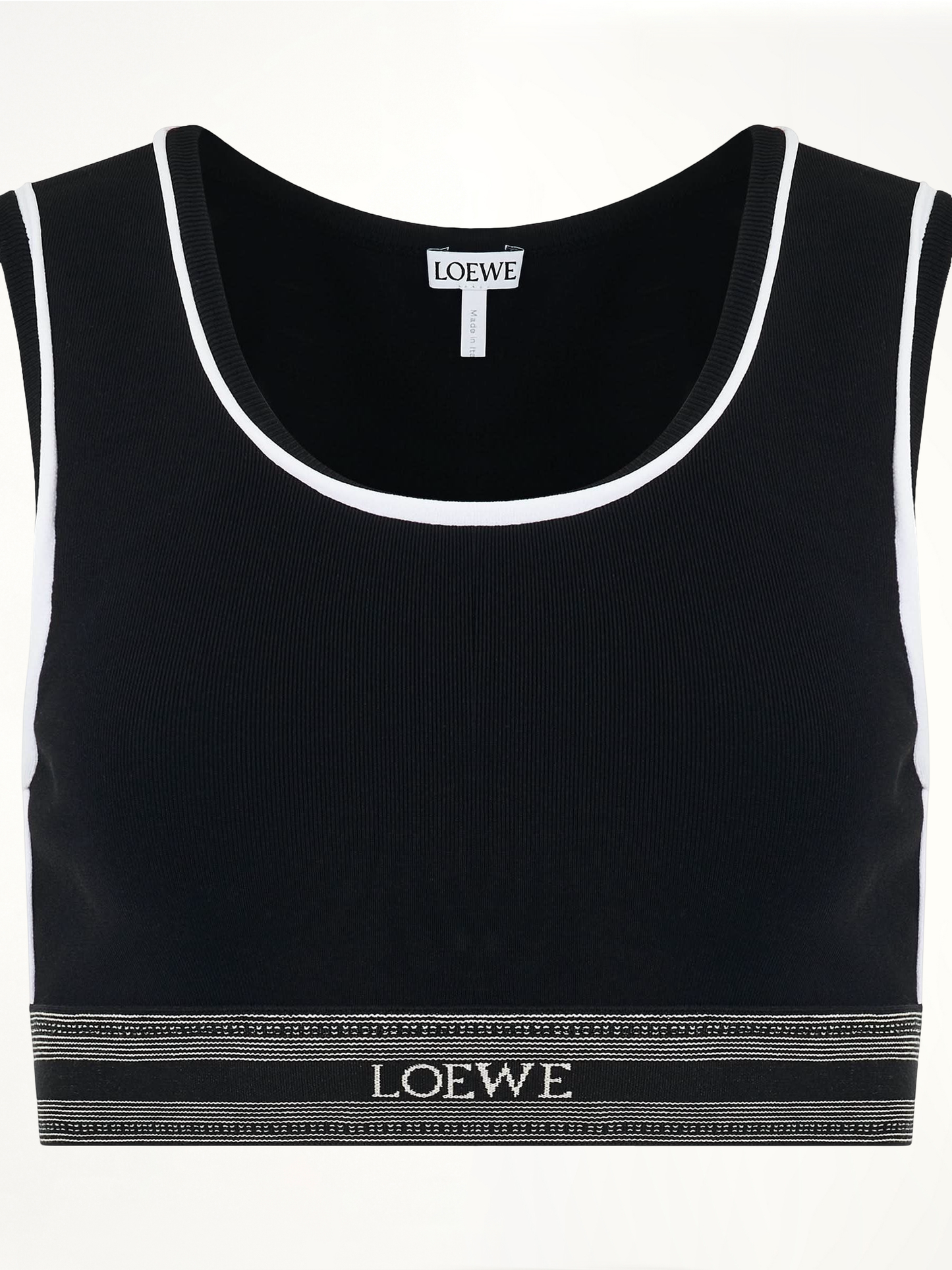 Cropped Logo Tank Top in Black