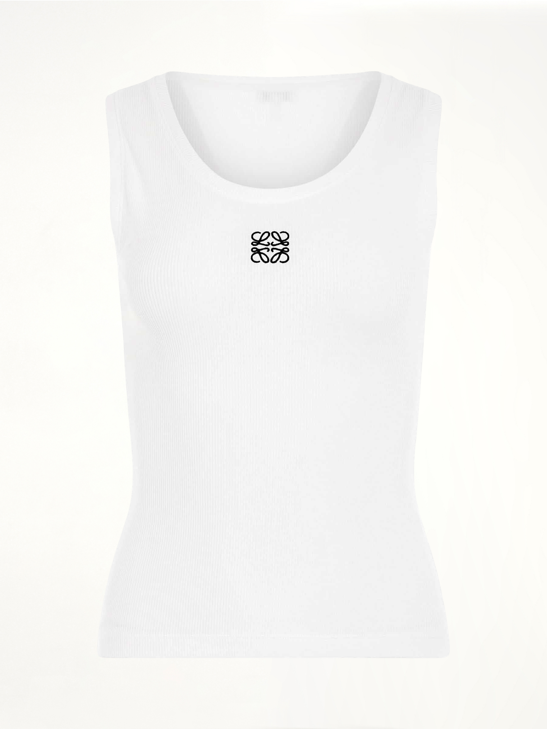 Anagram Embroidered Tank Top in White