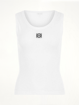 Anagram Embroidered Tank Top in White