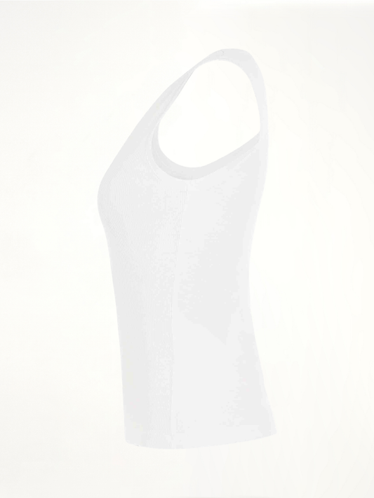 Anagram Embroidered Tank Top in White