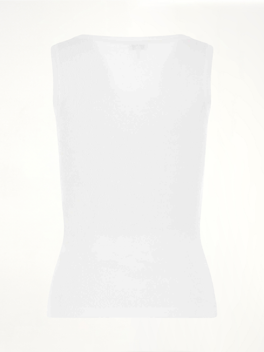 Anagram Embroidered Tank Top in White