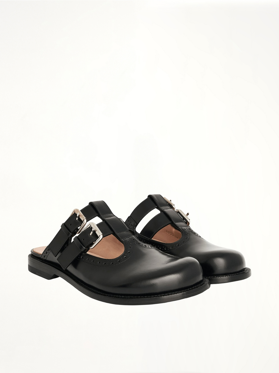 Campo Mary Jane Mule in Black Front View | LOEWE