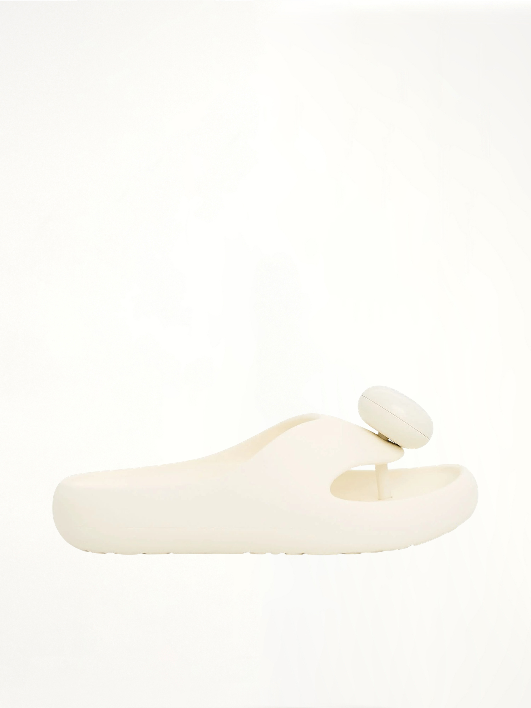 Foam Thong Slide in White Side View | LOEWE