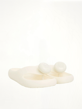 Foam Thong Slide in White Front View | LOEWE