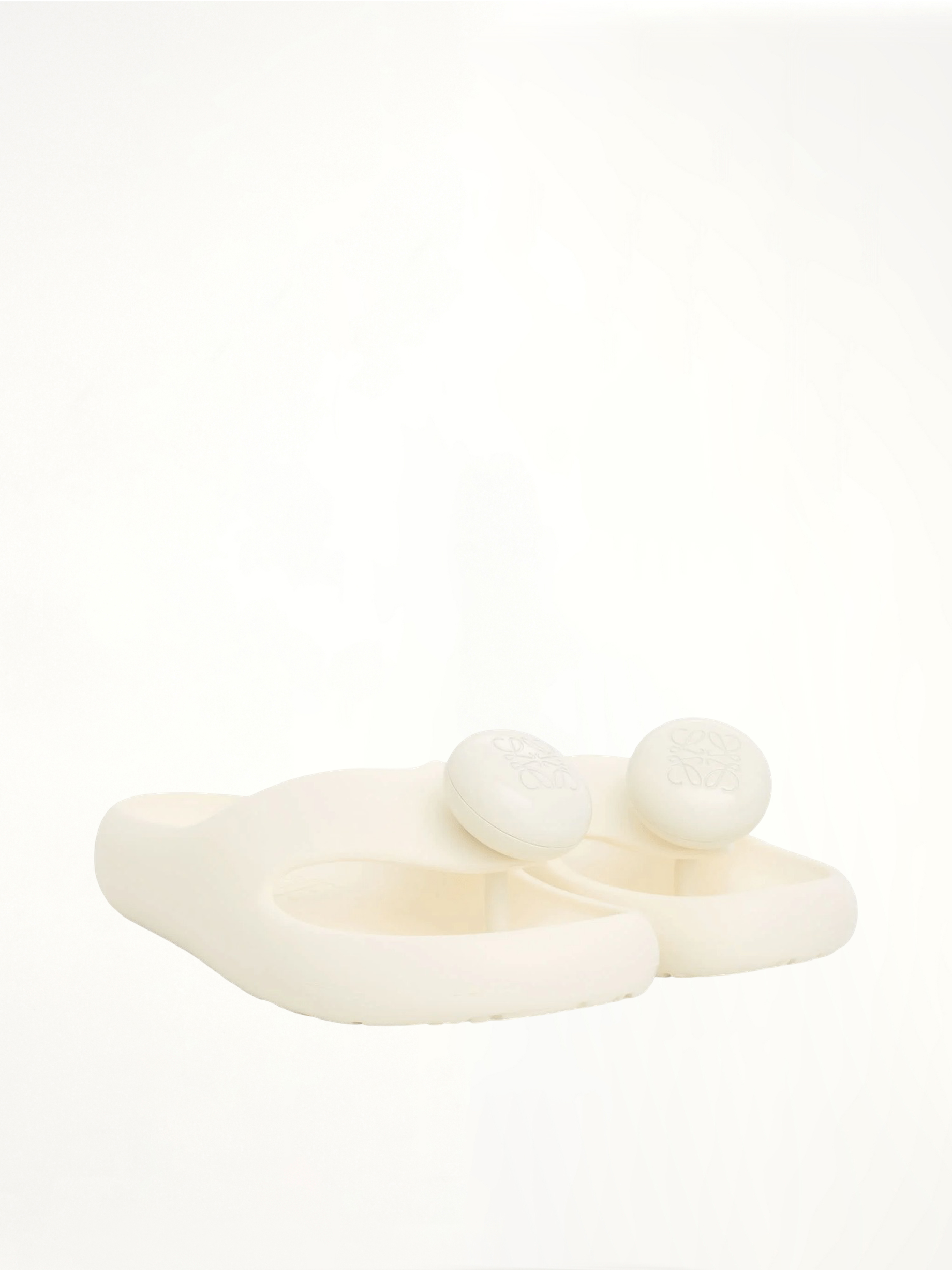 Foam Thong Slide in White Front View | LOEWE